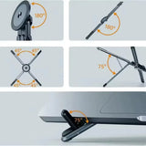 Portable Magnetic Phone Holder & Selfie Stick 3-In-1 Foldable Tripod Stand for Iphone Ipad Tablet Laptop Desktop Use