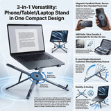 Portable Magnetic Phone Holder & Selfie Stick 3-In-1 Foldable Tripod Stand for Iphone Ipad Tablet Laptop Desktop Use